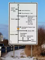 Straßenschild am 23.01.2013 vor Nordenham.