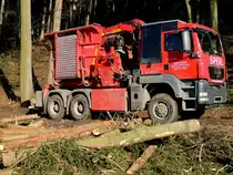 MAN TGS26.540 mit Aufbau zur Hackguterzeugung; 140107