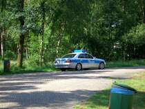 Streifenwagen der Autobahnpolizei auf einem Parkplatz an der A 1 in der Nhe von Osnabrck. (Aufgenommen: 01.06.07)
