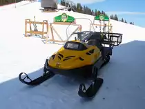Skibob vor der Schmiedhofalm im Skigebiet Schmittenhöhe, 2.3.12