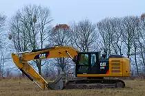 CAT 320E bei der Erweiterung des Industriegeländes Berndshof. - 24.11.2012