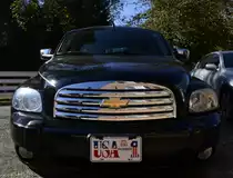 In manchen US-Bundesstaaten sind solche  eigenen  Kennzeichen erlaubt. Hier gesehen am 27.10.2013 in Raleigh/NC.