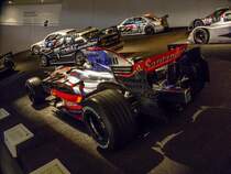 McLaren-Mercedes MP4-23, Weltmeisterwagen von Hamilton, 2008. Mercedes-Benz Museum am 30.11.2013.