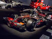 McLaren-Mercedes MP4-23, Weltmeisterwagen von Hamilton, 2008. Mercedes-Benz Museum am 30.11.2013.