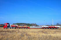 MAN TGX 41.540 mit Scheuerle InterCombi Schwertransport Auflieger. - 09.03.2014 