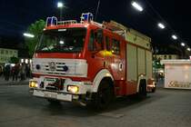 Mercedes-Benz SK 1831 Hilfeleistungslöschfahrzeug (HLF 24) der Berufsfeuerwehr Mannheim, Feuerwache Mitte. Aufgenommen am 16.05.2012.
