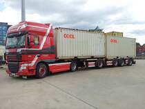 Daf Xf 105-460 mit einem Detec Combitrailer im Kölner Hafen - Spedition Contrail 