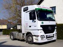 ACTROS-1846 von AL-DINO-SPED aus Bosnien und Herzegowina verbringt seine Wochenendruhe in Ried; 140309