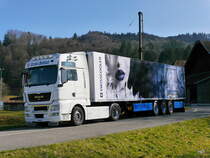 Scania Sattelschlepper abgestellt im Sand ( bei Schönbühl ) am 16.03.2014