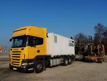 SCANIA-R420, mit Wechselaufbau für Erd-Bohrtechnik; 140308