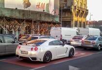 Nissan GT-R35 im budapester Sonnenuntergang. Foto: 13.03.2014.