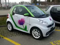 Grün-Weisser Blümchen Smart beim Smartcenter in Schönbühl/BE am 25.03.2014