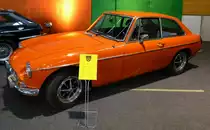 MG B-GT, Baujahr 1974, 4-Zyl.Motor mit 1800ccm und 95PS, Vmax.168Km/h, Automesse Freiburg Feb.2014