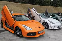 Zwei Toyota Celica mit Flügeltüren bei den Grefrath Tuning Days, 11.8.2013 