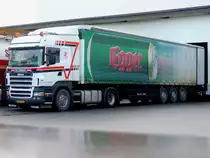 SCANIA von HORSTL-Logistics, mit Eggerbierauflieger; 140228 