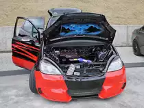 Kaum wiederzuerkennen - Mercedes A-Klasse bei den Grefrath Tuning Days, 11.8.2013