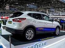 Der neue Nissan Qashqai (Modelljahr ab 2014, hier die Rückansicht). Aufnahme: Autosalon Genf am 14.03.2014