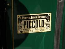 Typenschild des  Ruppe Piccolo (Mobbel)  Niederrola 10.06.2007