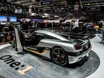 Koenigsegg ONE:1 (1340Kg und 1340 Ps) fotografiert auf dem Autosalon Genf 2014