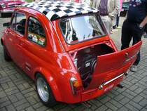 Heckansicht eines Steyr Puch 650 TR 1. 1964 - 1969. 7. Kettwiger Oldtimerfrühling am 01.05.2014.