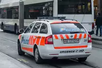 Skoda Octavia Polizei Schweiz. Foto: 15.03.2014.