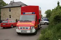 Am 29.5.2014 unterstützte die Feuerwehr Alzey das Dampflokspektakel 2014. 
Aus diesem Anlass standen drei Fahrzeuge am Bahnhof in Alzey. Hier ist der
VW LT 46 zu sehen.