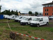 Ein paar VW Caddy der DB AG am 14.06.14 in Koblenz