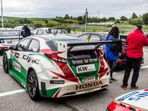 Rückansicht eines Honda Civic WTCC Rennautos. Foto: 04.05.2014, Hungaroring.
