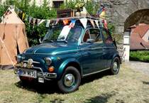 Fiat 500 eines Übernachtungsgastes der Fladungen Classics 2014