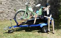 NSU Quickly steht auf einem Transportanhänger, gesehen in Fladungen bei den Classics 2014