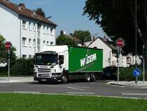 Ein Scania Getränke LKW am 19.07.14 in Neu-Isenburg 