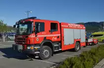 Löschfahrzeug  der Salten  Brann IKS bei einer Übung am Hafen von Fauske beobachtet am 28.06.2014.