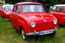 Goggomobil steht am Bahnhof in Fladungen anl. der Fladungen Classics 2014