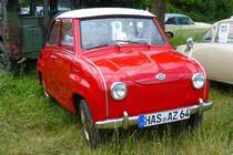 Goggomobil steht am Bahnhof in Fladungen anl. der Fladungen Classics 2014