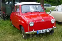 Goggomobil steht am Bahnhof in Fladungen anl. der Fladungen Classics 2014