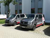 Zwei Team Audi Sport DTM VW T5 am 08.08.14 in Kempten 