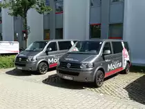 Zwei Team Audi Sport DTM VW T5 am 08.08.14 in Kempten 