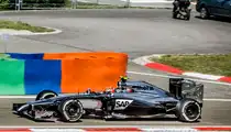 2014-er McLaren Formula 1 Rennwagen auf dem Hungaroring am 25.07.2014.