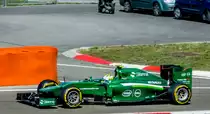 Caterham 2014-er Formula 1 Rennwagen auf dem Hungaroring am 25.07.2014.