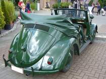 Heckansicht eines VW Typ 11A Streifenwagen. 1948 - 1949. Hebmüllertreffen am 24.08.2014 in Meerbusch.