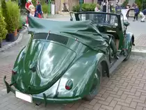Heckansicht eines VW Typ 11A Streifenwagen. 1948 - 1949. Hebmüllertreffen am 24.08.2014 in Meerbusch.