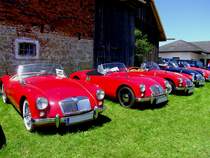  MG´s, in Reih u. Glied  vor dem Stehrerhof in Neukirchen/Vöckla; 140706