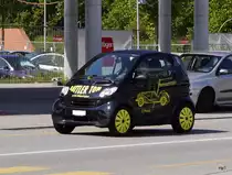 Schwarer Werbesmart unterwegs in Bern Brünnen am 21.08.2014