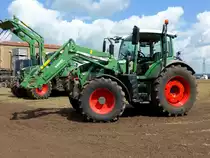 Fendt 516 steht bereit für die nächste Vorführaktion beim FENDT-Feldtag in Wadenbrunn, 27.08.2014