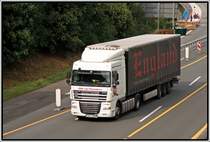 DAF XF 105 der Spedition  Tim van Vlaandern . Laut Kennzeichen ist der Lkw in Ungarn zugelassen, aber der Besitzer msste ein Belgier sein. (02.09.2008)