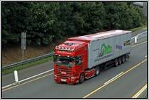 Zwar net im besten Pflegezustand dafr aber mit ordentlich \8/  Sound! So wie es sein muss! ;-) SCANIA \8/ , vermutlich 164L 480 oder 530PS, ist Richtung Sden unterwegs.
