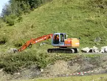 Hitachi EX135 Bagger auf dem Col de Bretaye am 13.09.2014