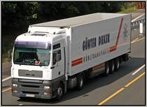 MAN TGA 18.430 D20 CommonRail der Gnter Diecker Khltransporte aus Osnabrck ist Richtung Sden unterwegs.