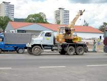 Ein Praga mit ADK wird in Klasterec zum Gelndermontieren eingesetzt, 18.06.07