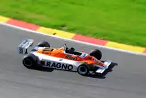 Formel 1, ARROWS A4 1982, Motor: Ford Cosworth DFV 3.0 V8,  Hier Aufgenommen deim  beim Historic Formula One Championship in Spa Francorchamps 20.9.2014.Fahrer HARTLEY Steve (GB)